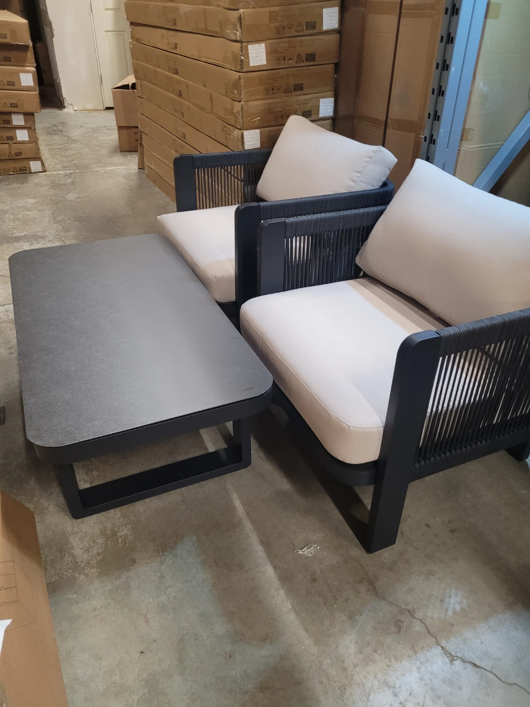 Aluminum Outdoor Patio Set with Coffee Table - photo 2