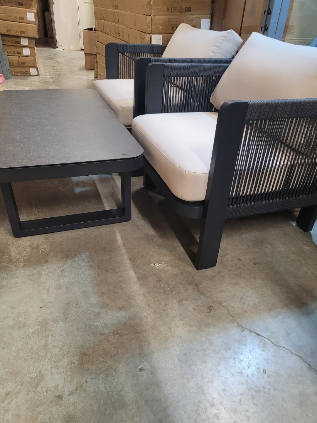Aluminum Outdoor Patio Set with Coffee Table - photo 3