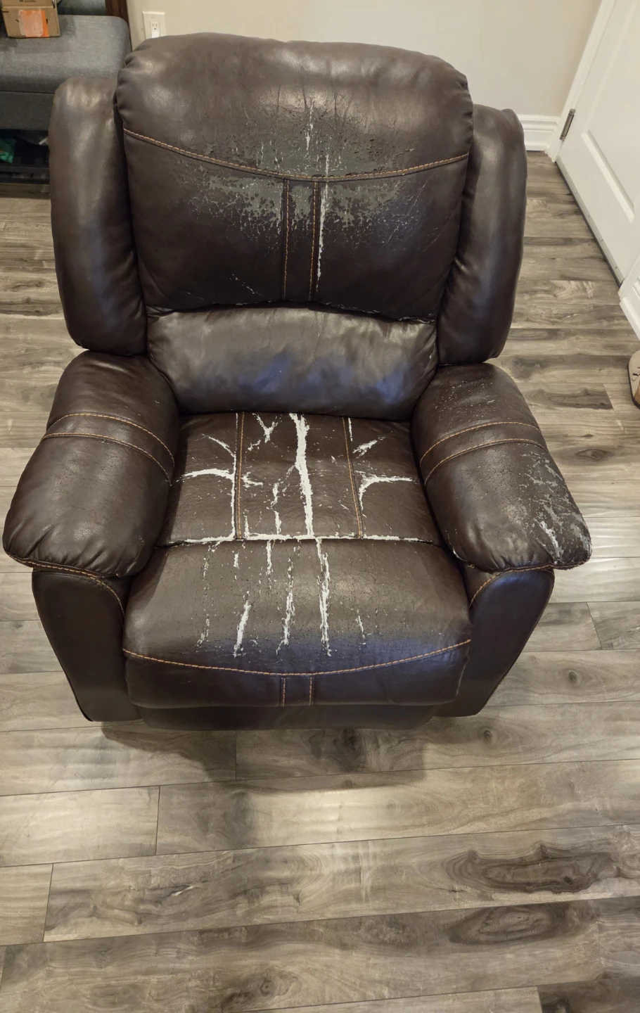 Brown Faux Leather Recliner Chair