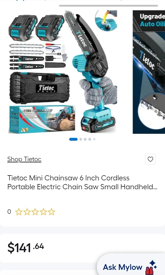 Tietoc Mini Chainsaw Cordless 6-inch - photo 3