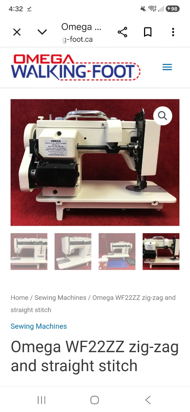 Omega Walking Foot Zig Zag/Straight Sewing Machine