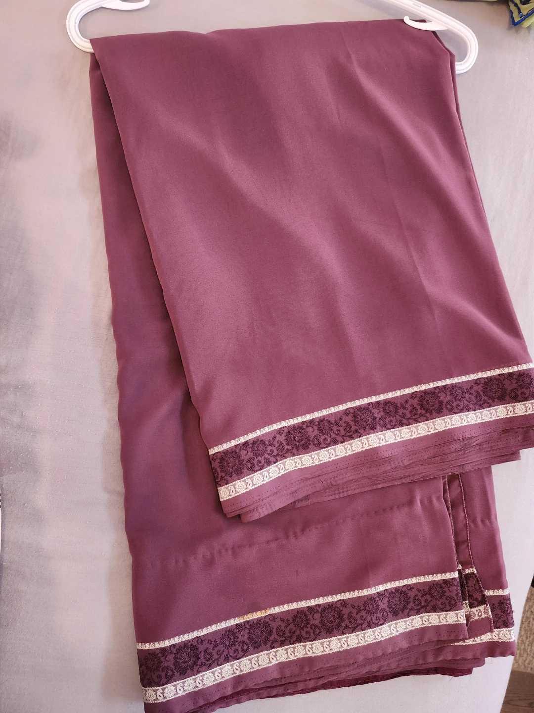 Women's Sarees - Purple and Green with blue embroidery - photo 2