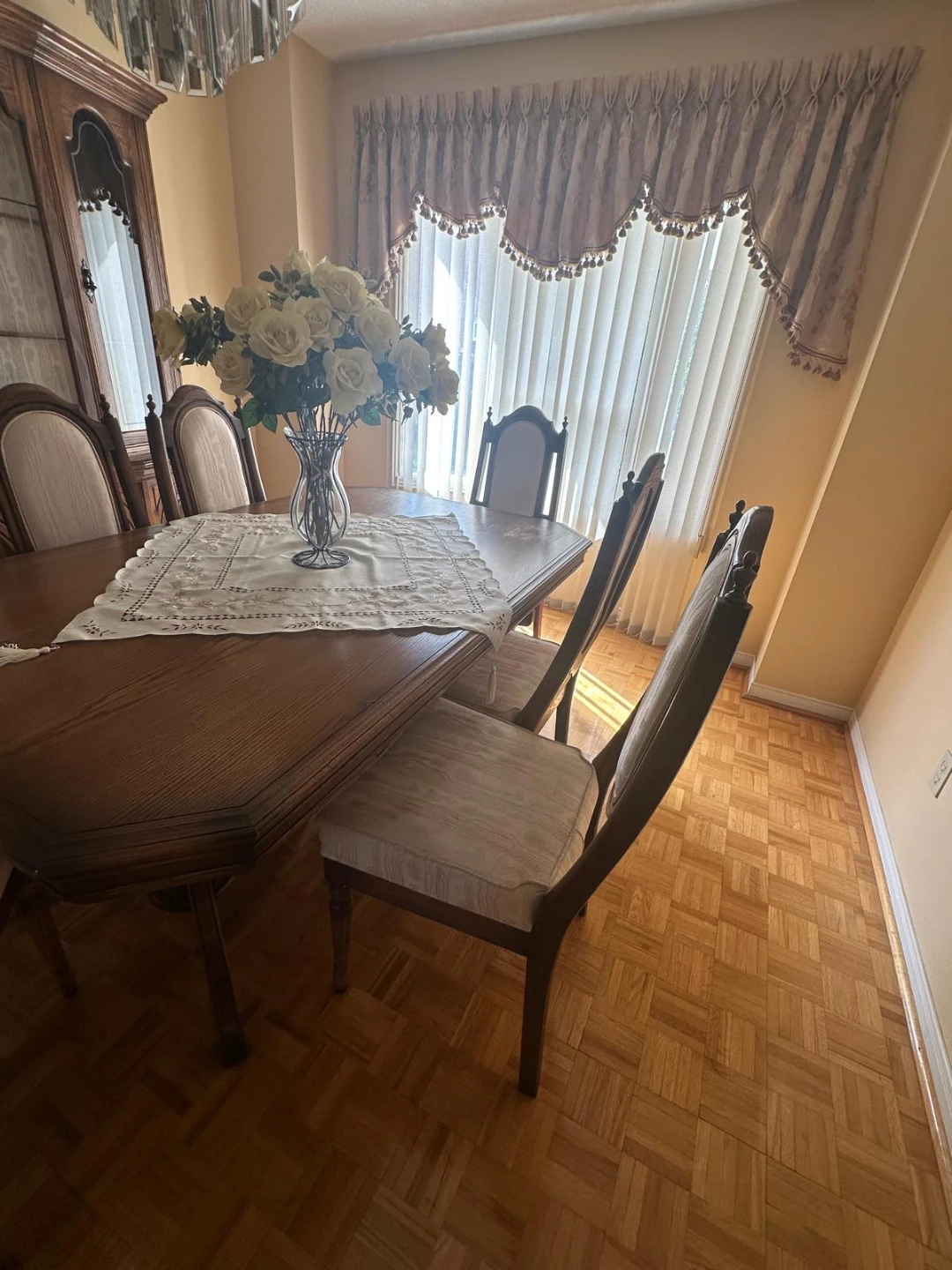 Wooden Dining Set with Hutch and 6 Chairs - photo 2