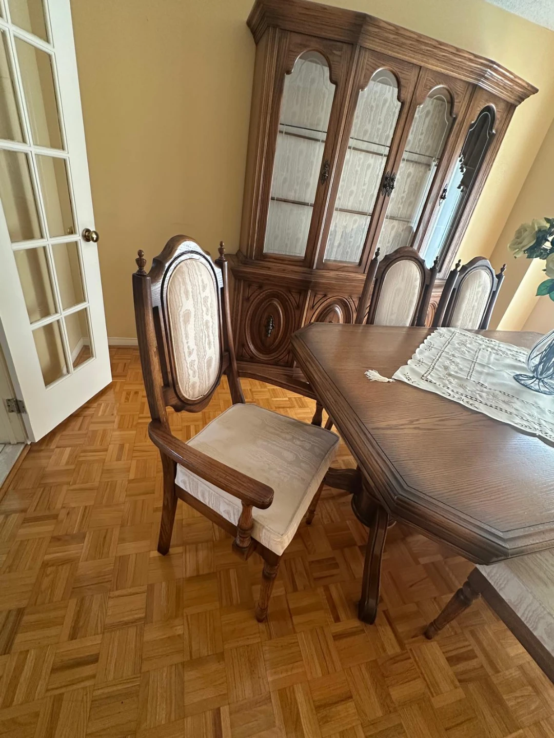 Wooden Dining Set with Hutch and 6 Chairs - photo 3