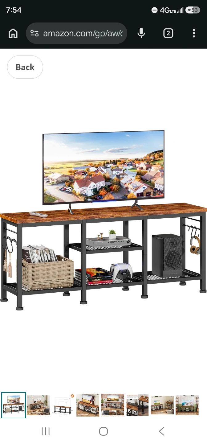 Rustic TV Stand with Shelves - photo 2