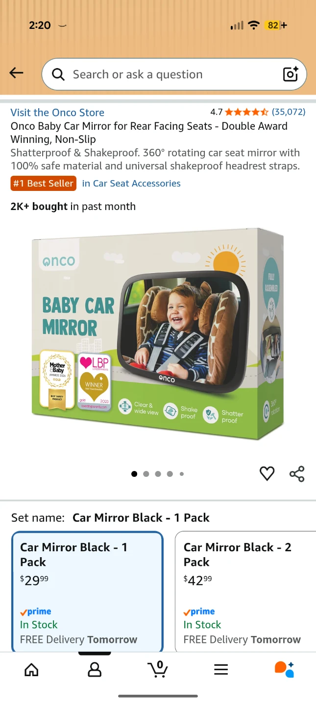 Onco Baby Car Mirror for Rear Facing Seats - photo 2