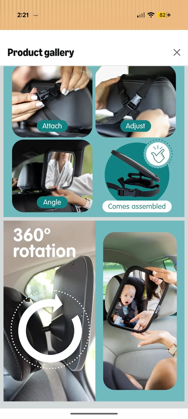 Onco Baby Car Mirror for Rear Facing Seats - photo 5