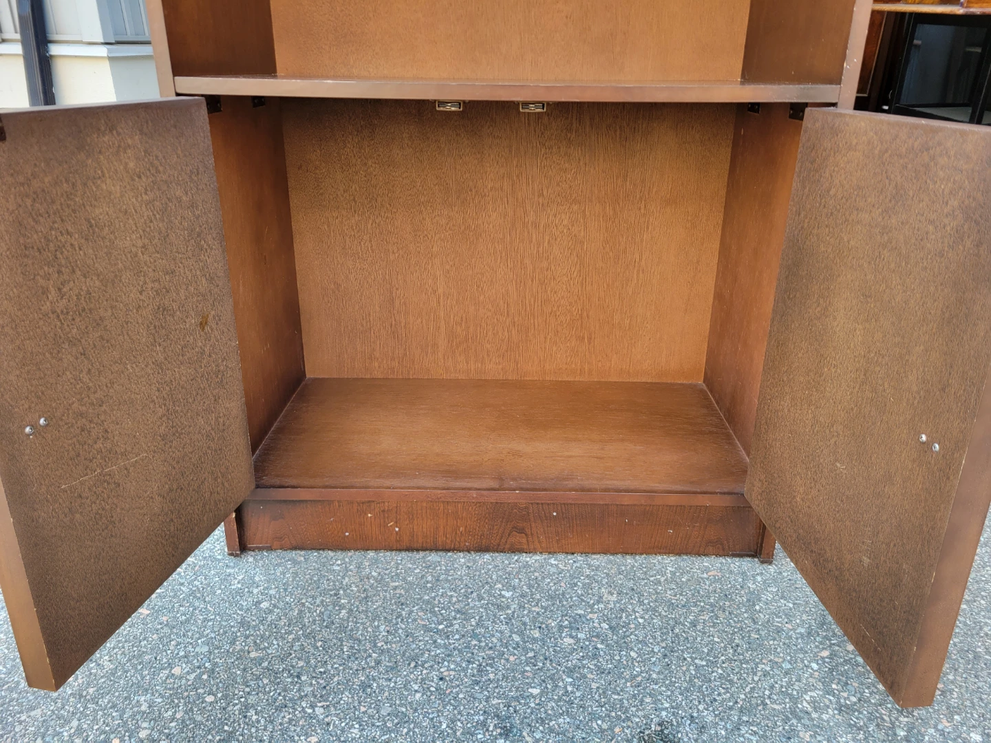 Vintage Mid-Century Wooden Bookshelf with Cabinet Base - photo 5