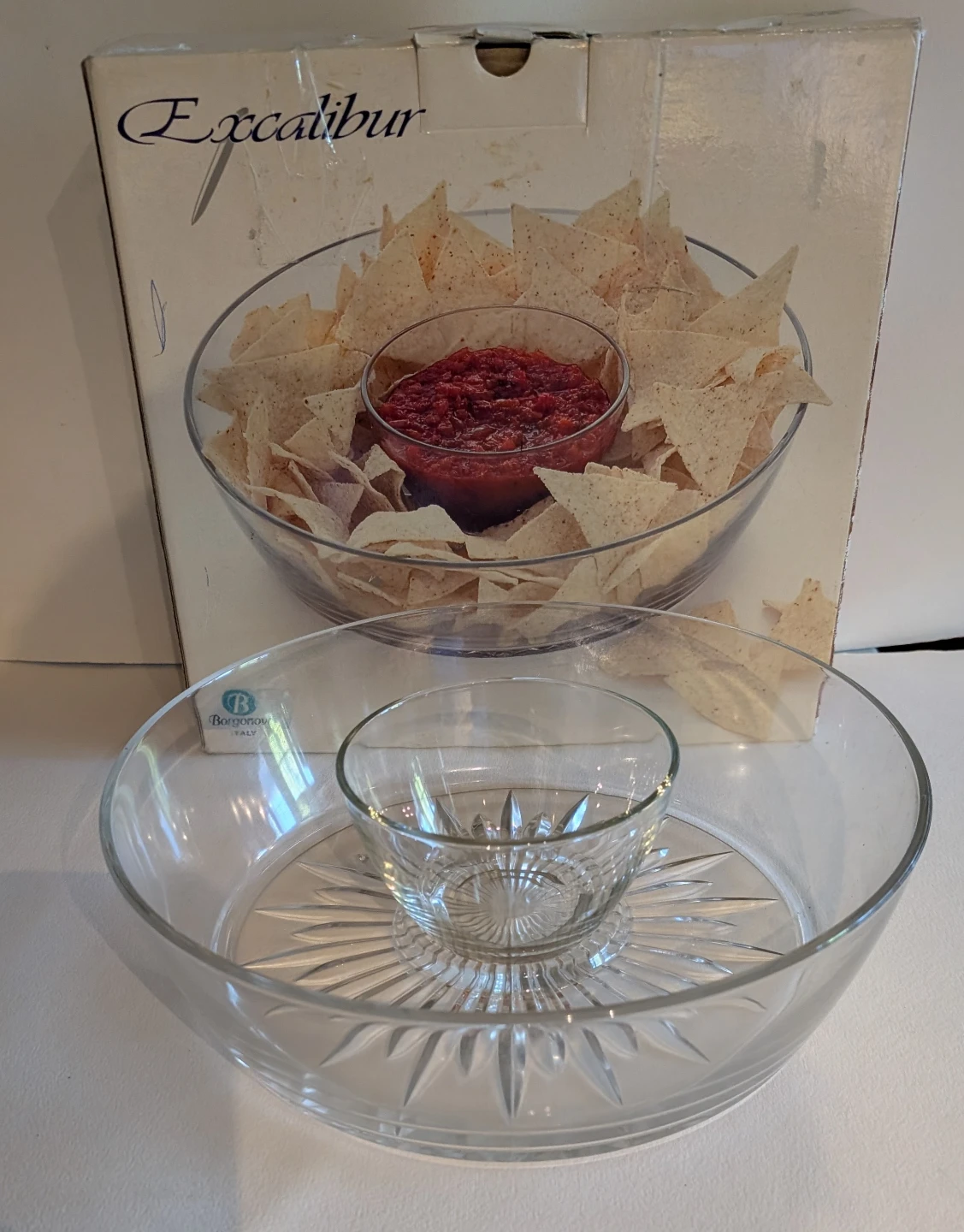 Glass Chip'n Dip Bowl Set