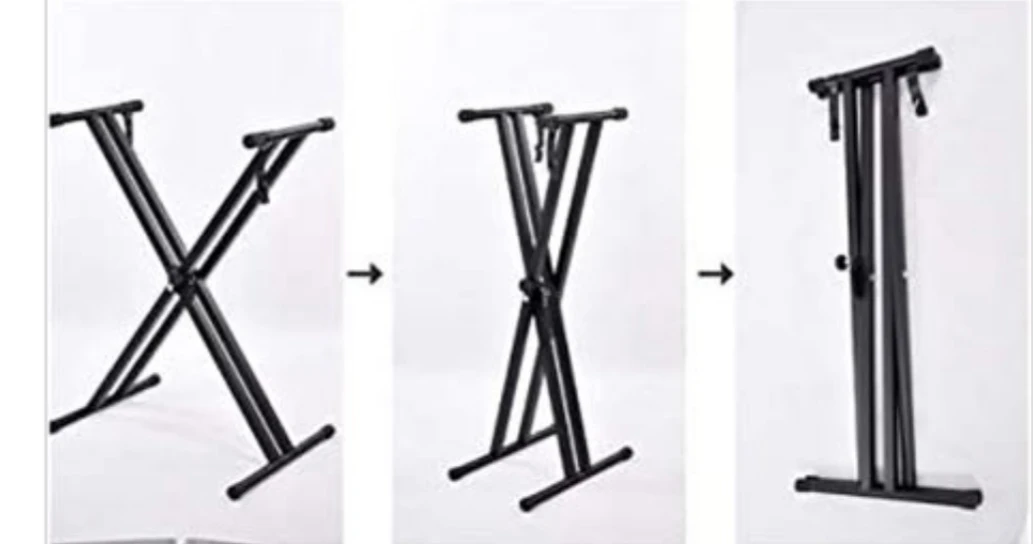 Adjustable X-Style Keyboard Stand and Stool Set - photo 3