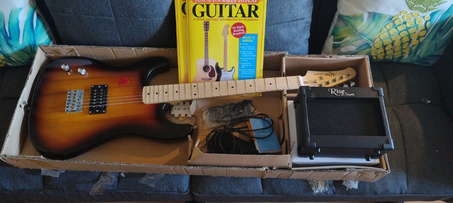 Rise Electric Guitar Starter Pack with Amp and Book