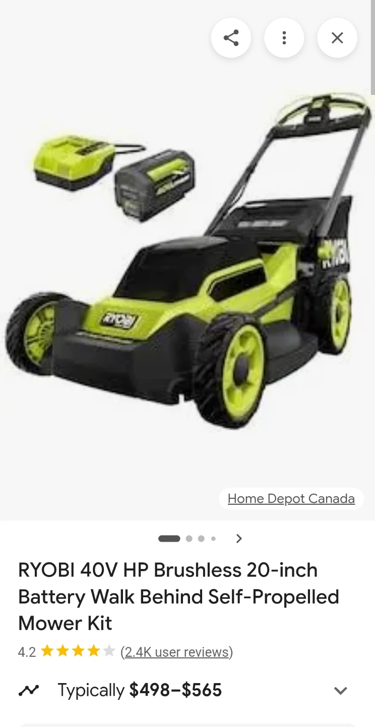 Bnib RYOBI 40V HP Brushless 20-inch Self-Propelled Mower Kit