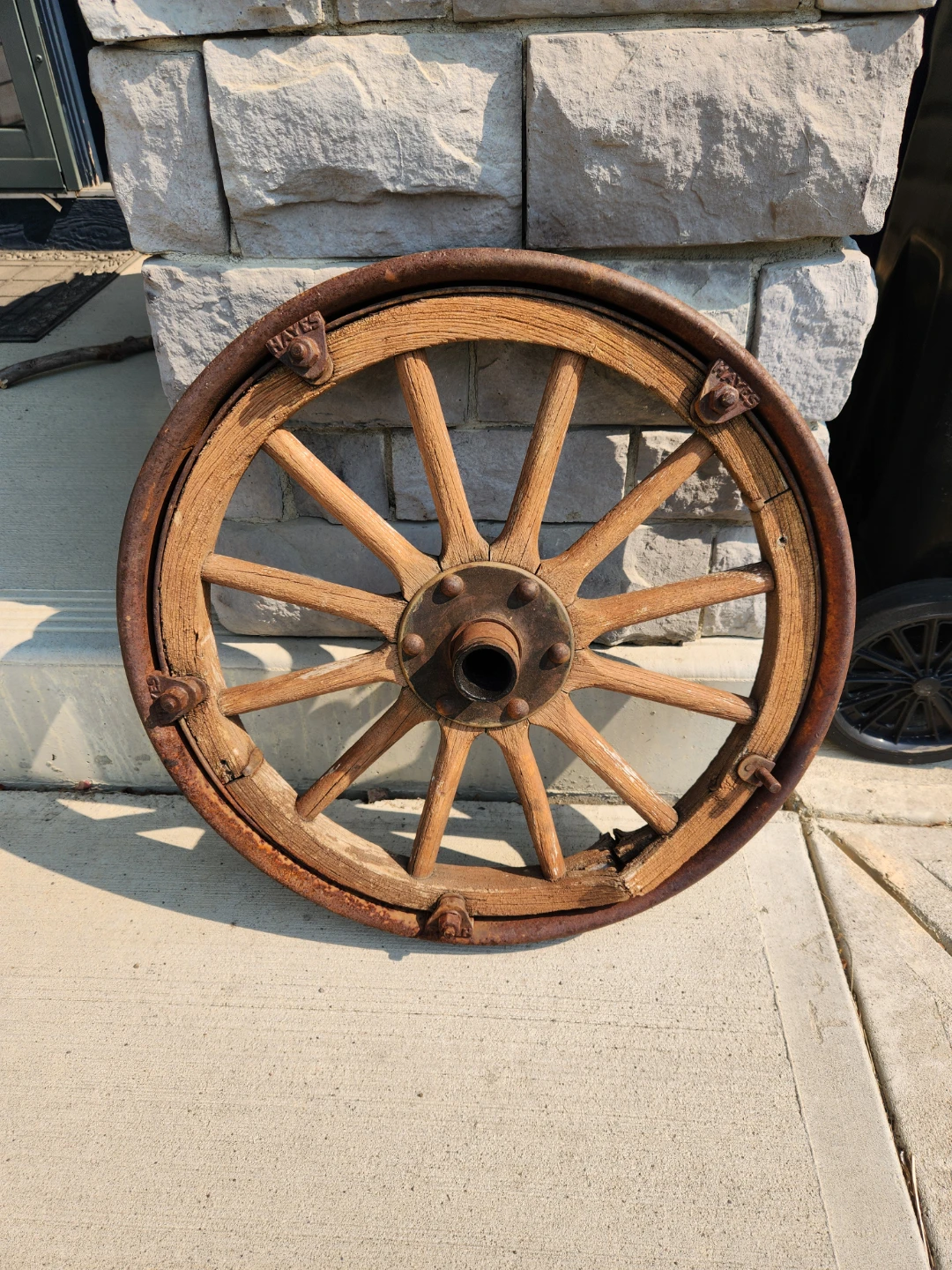 Antique Wooden Wagon Wheel