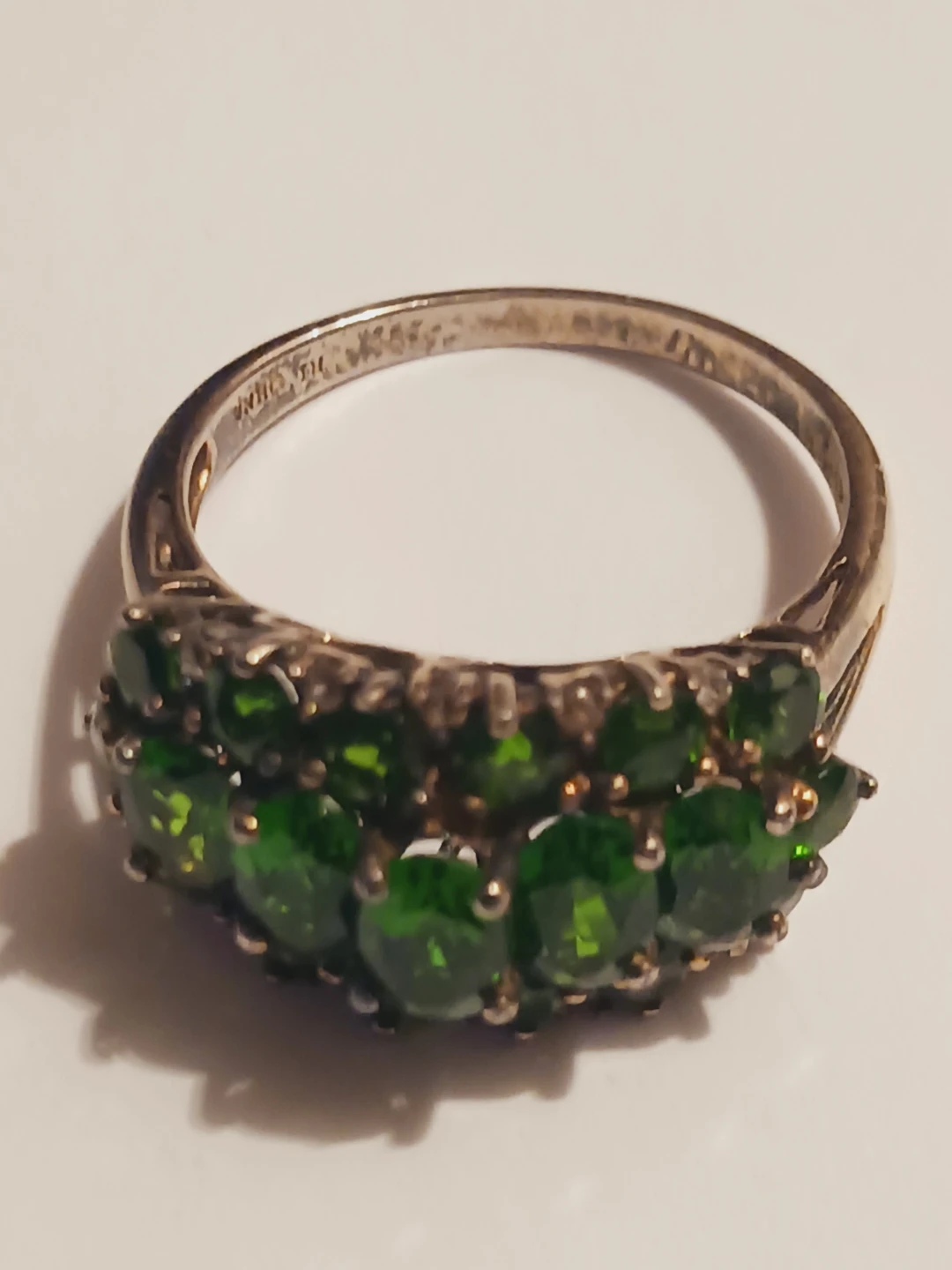 Sterling Silver 925 Green Gemstone Ring. Size 9. - photo 4