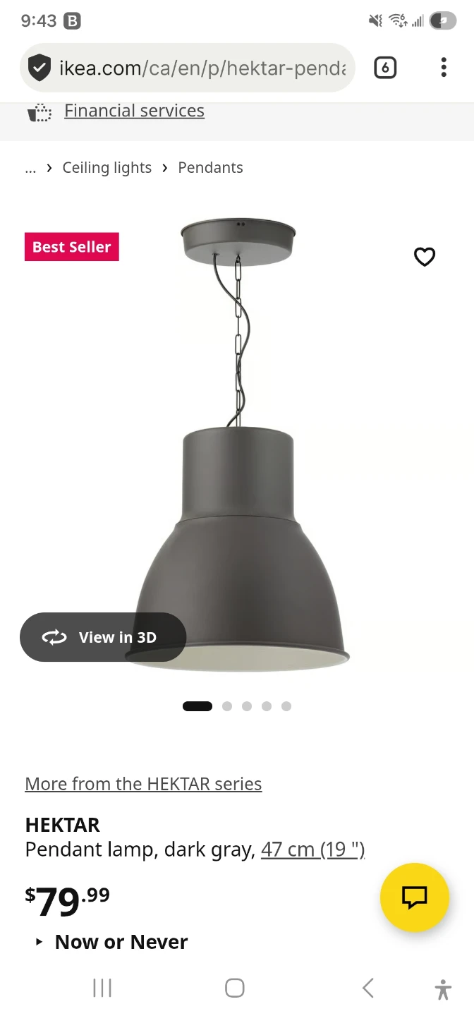 Hektar Ikea Pendant Lamp