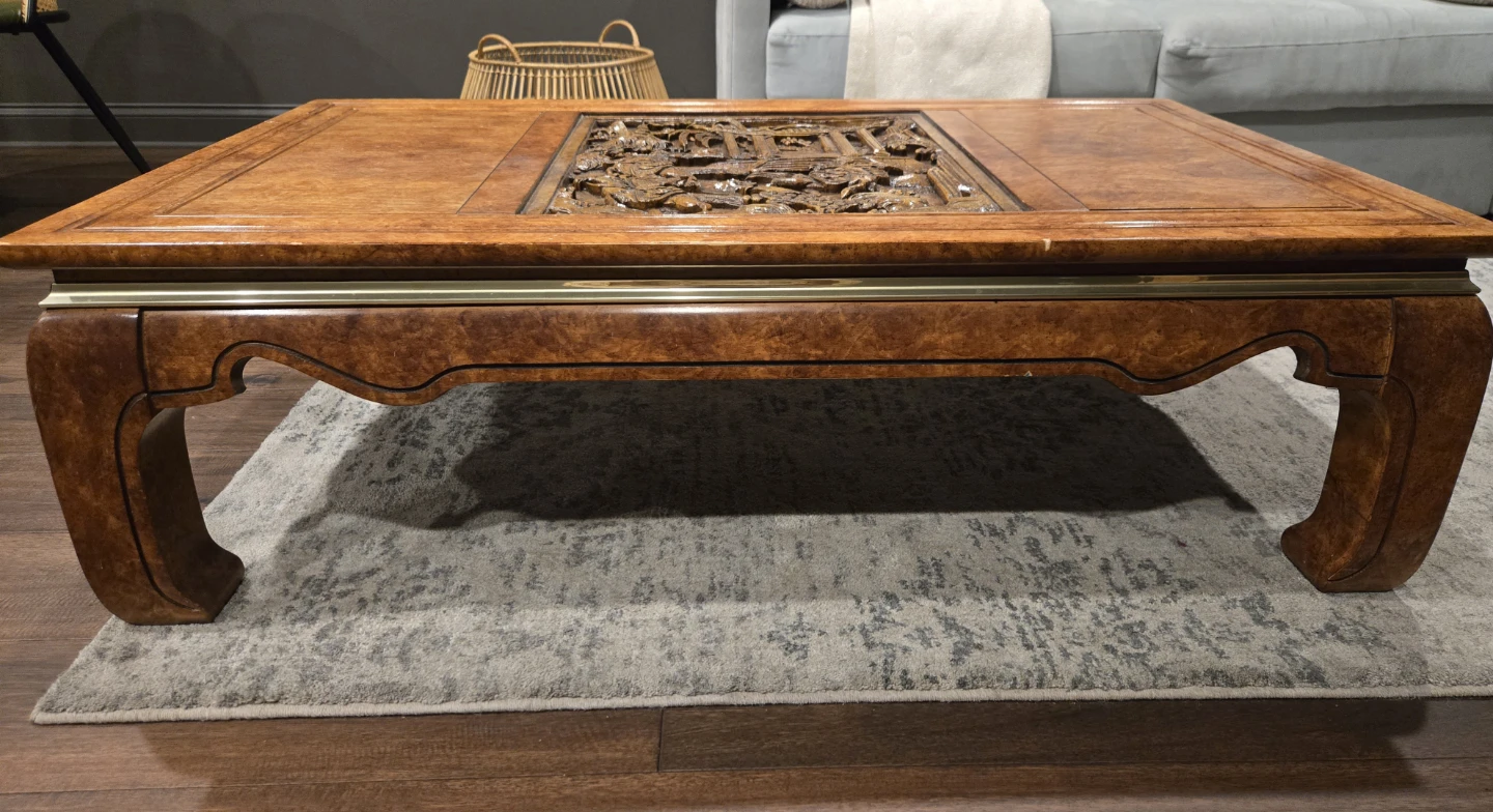 Vintage Ming Style Carved Wood Coffee Table - photo 5