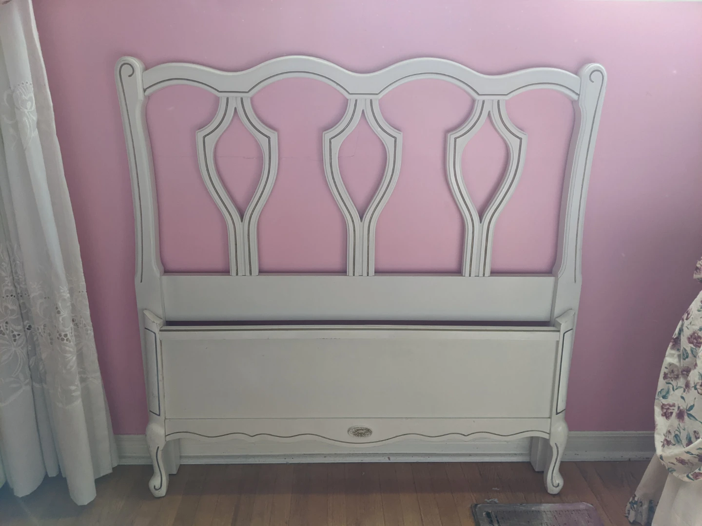 Twin Size French Provincial Headboard Footboard Bed