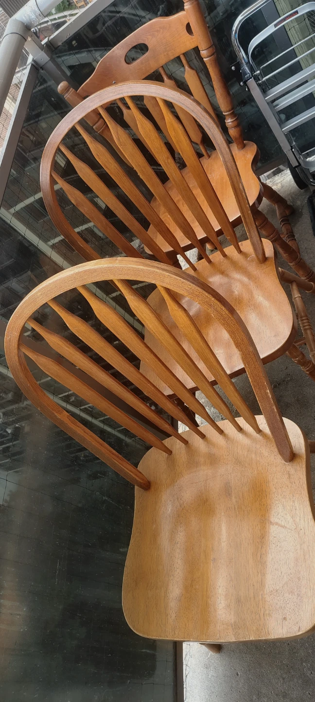3 Wooden Dining Chairs - photo 2