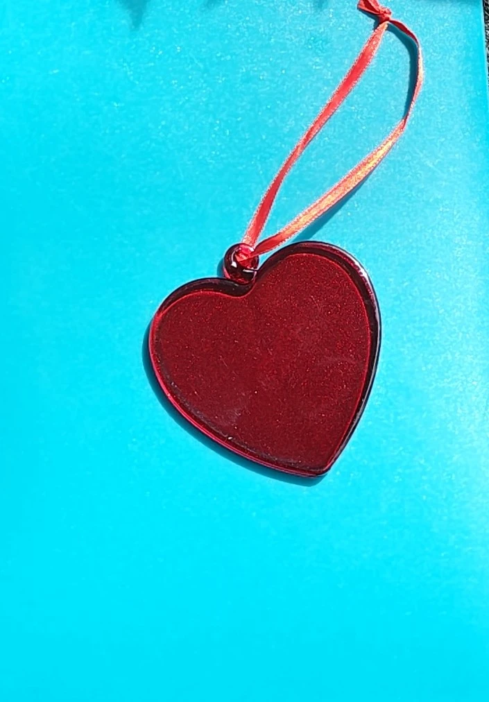 Glass Red Heart Ornament on Red Ribbon - photo 3