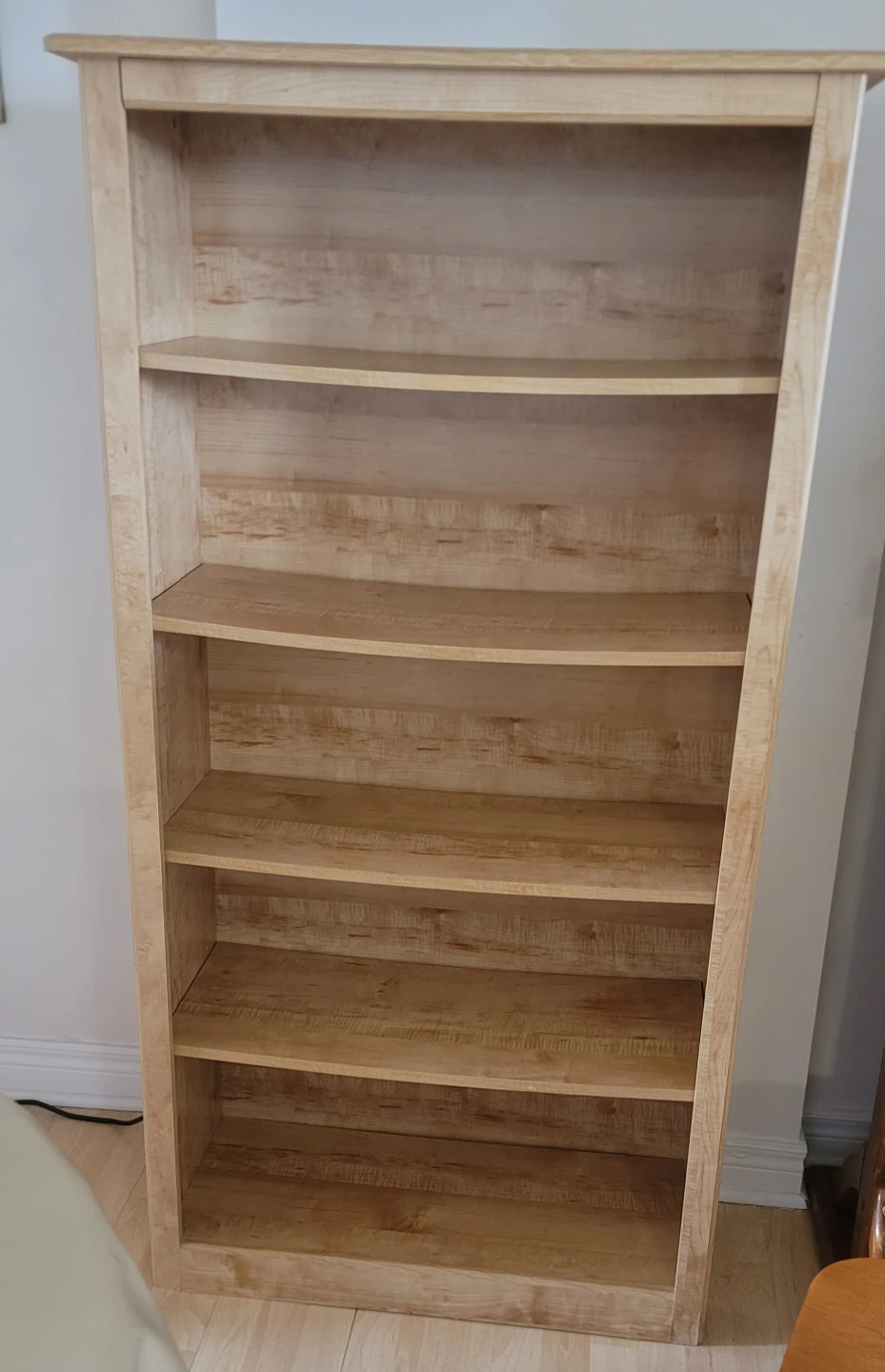 Light Wood 5-Shelf Bookcase