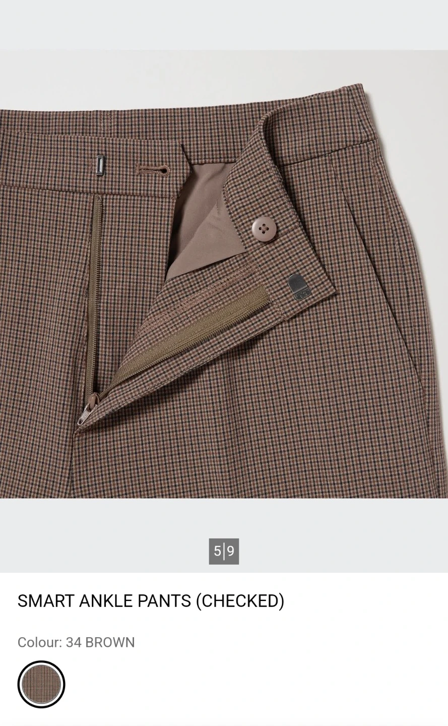 NWOT Uniqlo Smart Ankle Pants (Checked) - photo 4