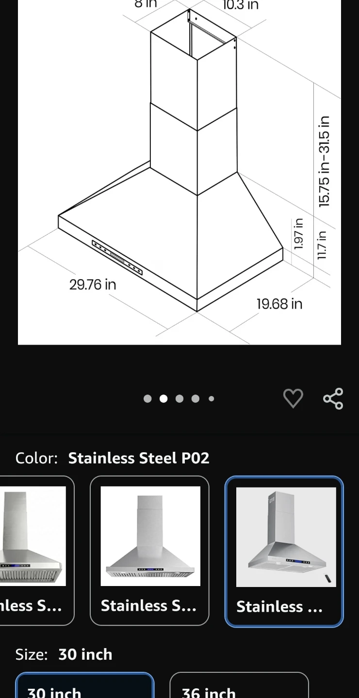 AROAN 30 Inch Stainless Steel Wall Mount Range Hood - photo 2
