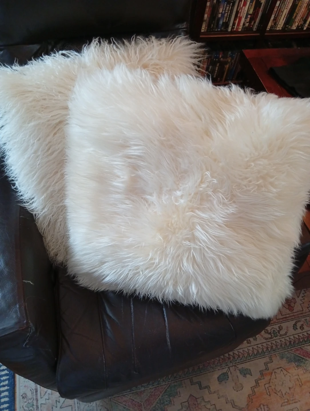 Cream real  Fur Throw Pillow Covers - Set of 2