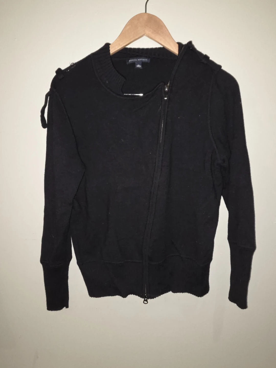 Banana Republic Black Zip-Up Sweater Jacket