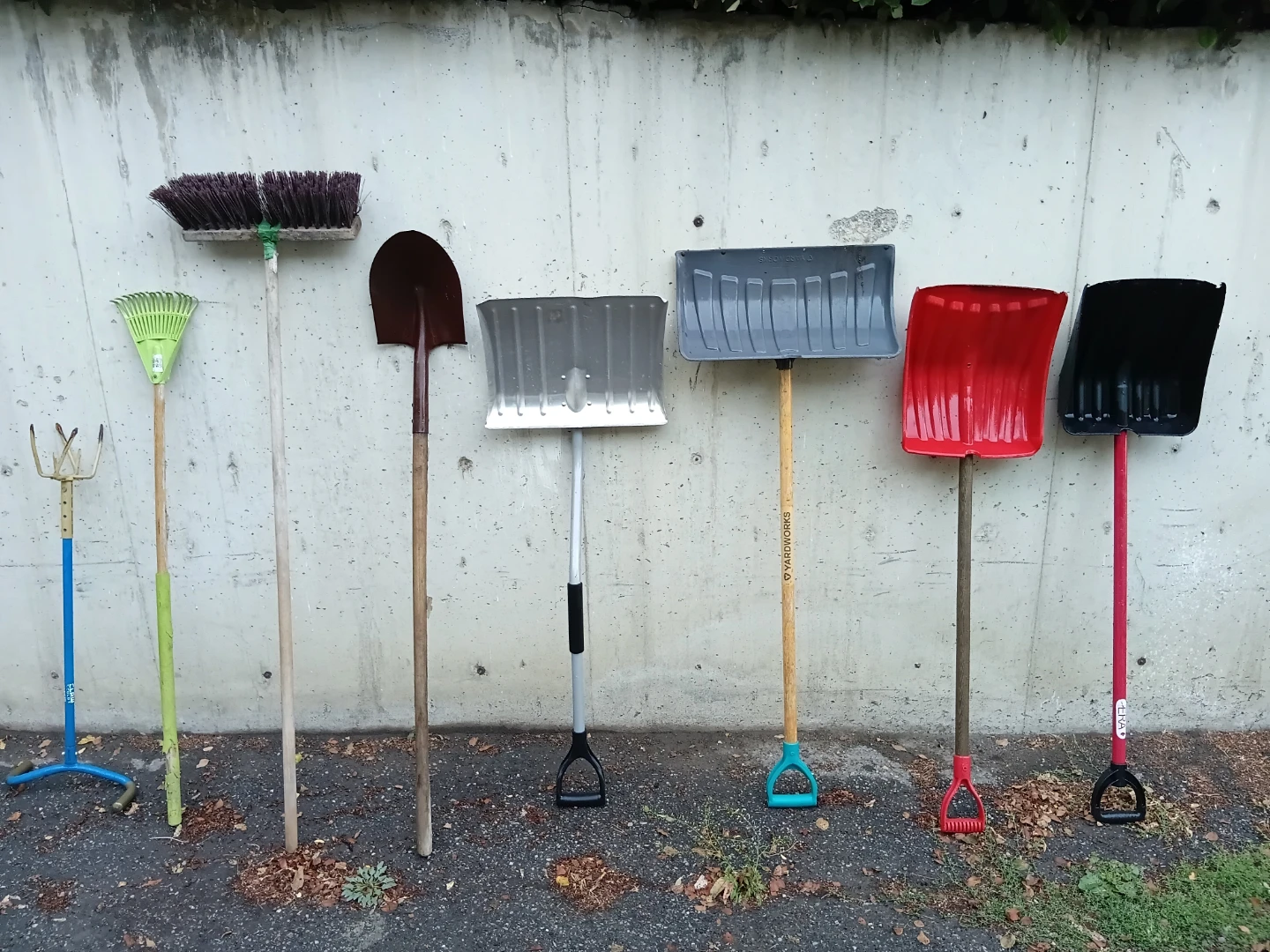 Assorted Garden Tools & Snow Shovels
