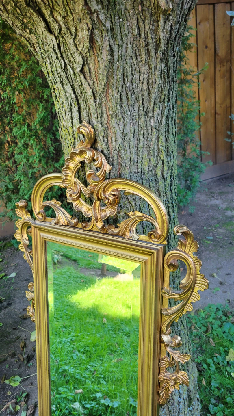 Vintage Elaborate Leaf and Schroll Gold Ornate Wall Mirror - photo 4