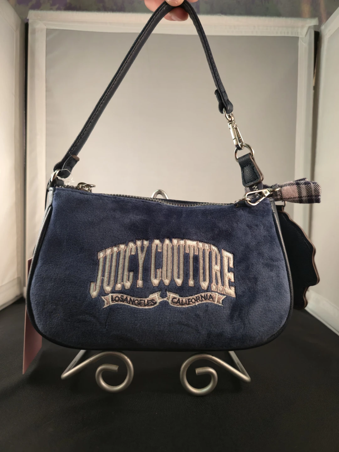 Juicy Couture Blue Velour Shoulder Bag