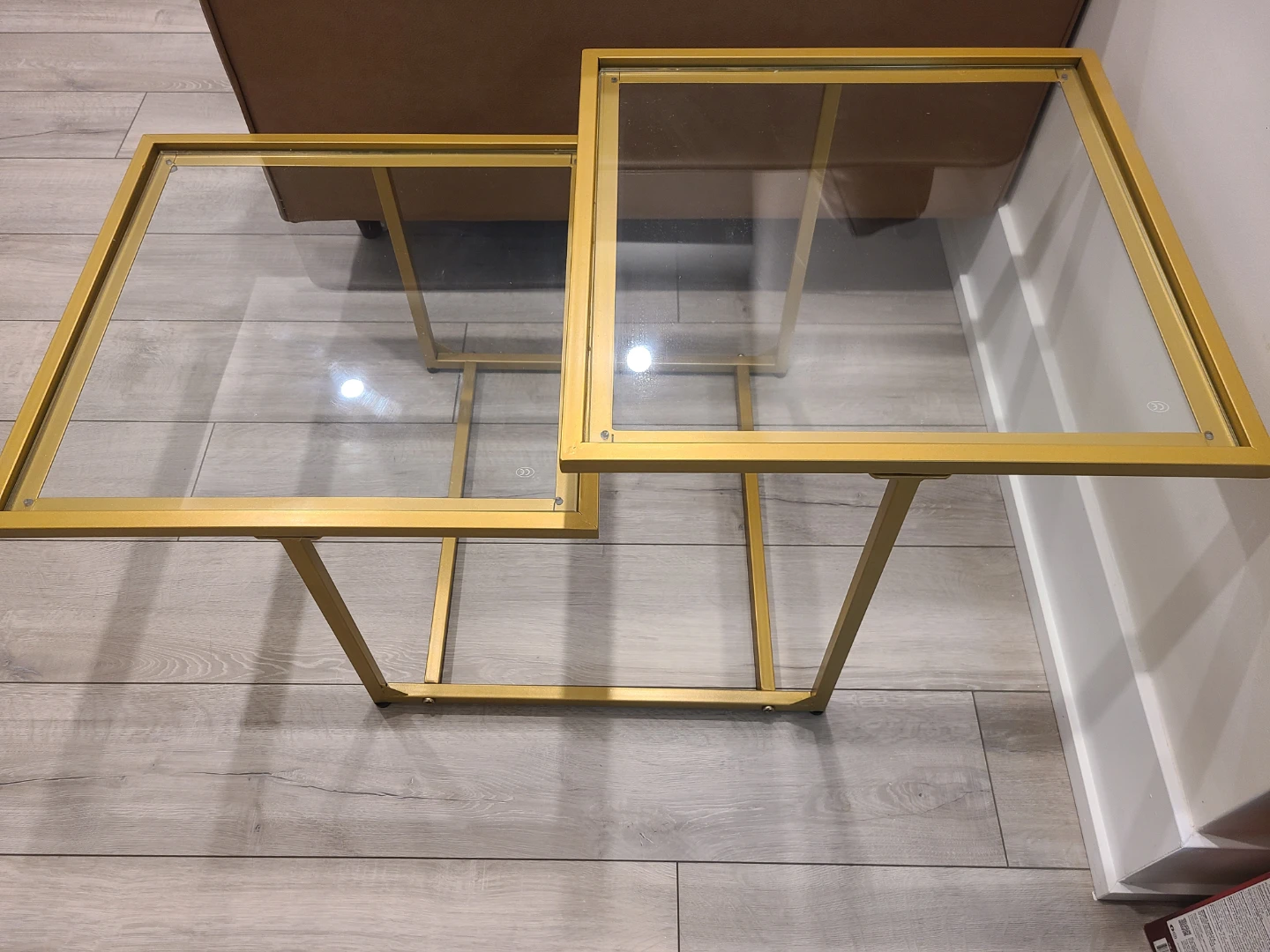 Gold Metal Frame Nesting Side Tables - photo 5