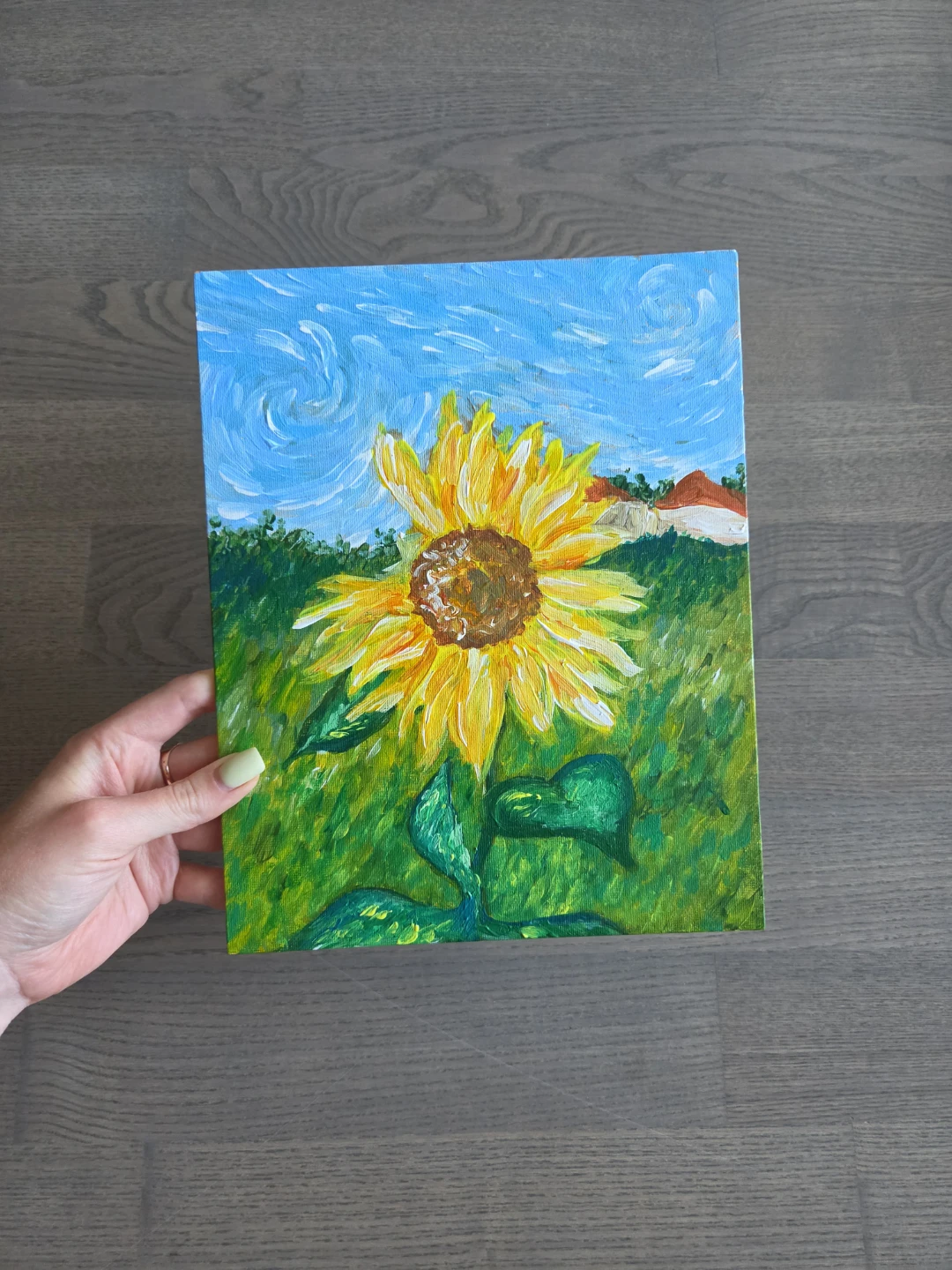 Hand-painted Sunflower Canvas Art