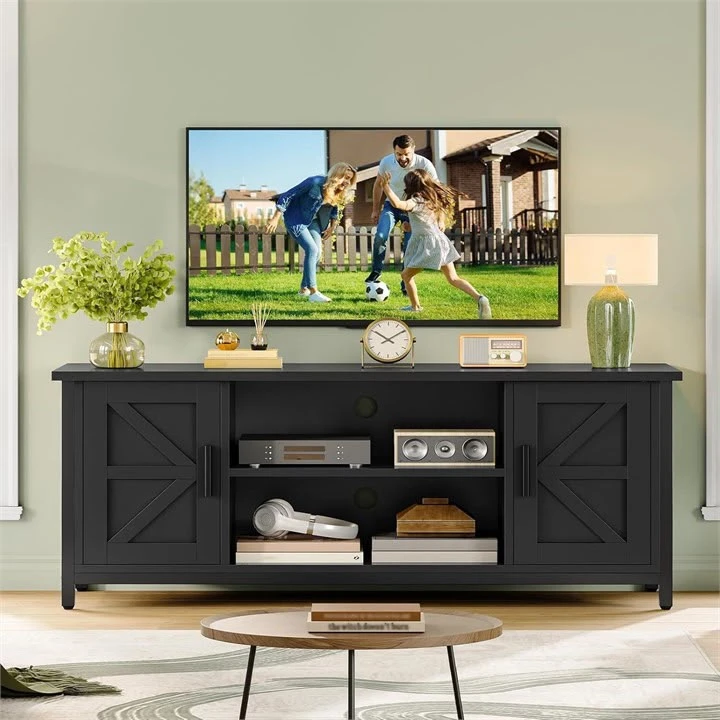 Black Farmhouse TV Stand Console - photo 2