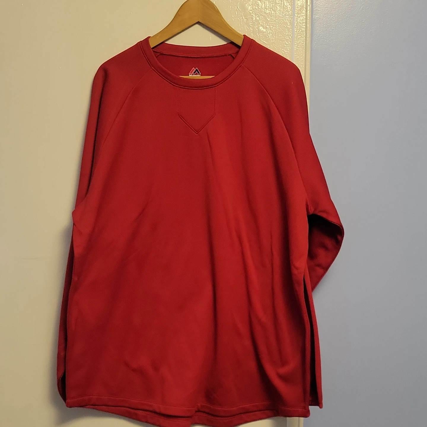 Majestic Red Long Sleeve Athletic Shirt XL