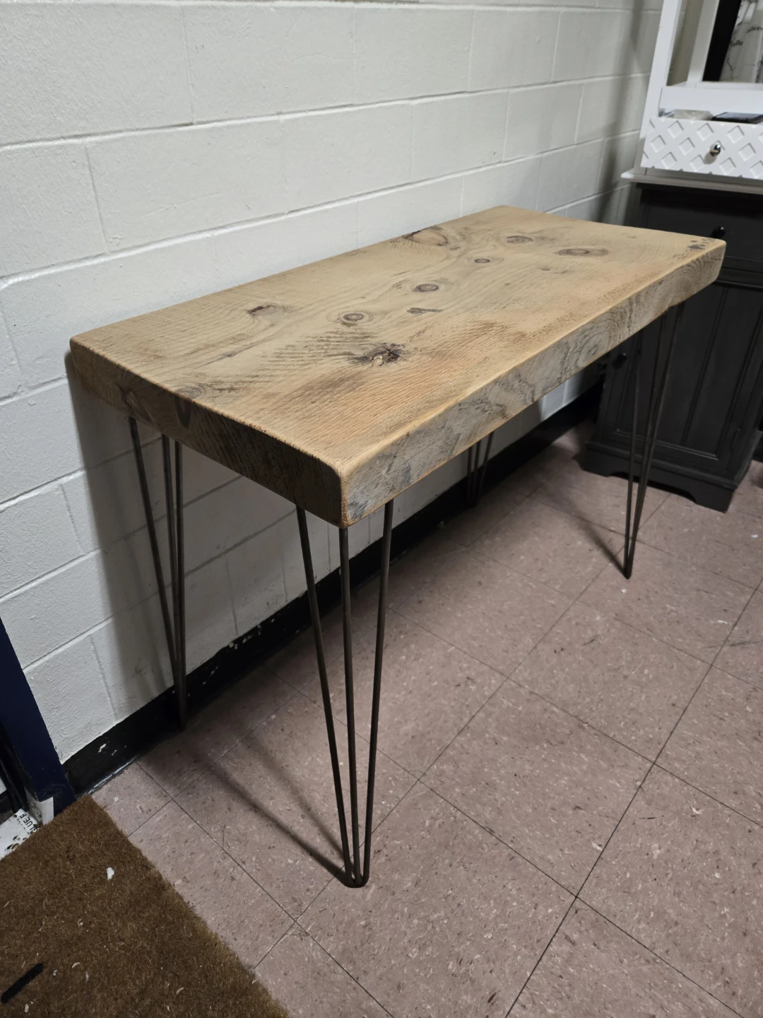 Rustic Reclaimed Thick Wood Console Table Hairpin Legs - photo 4