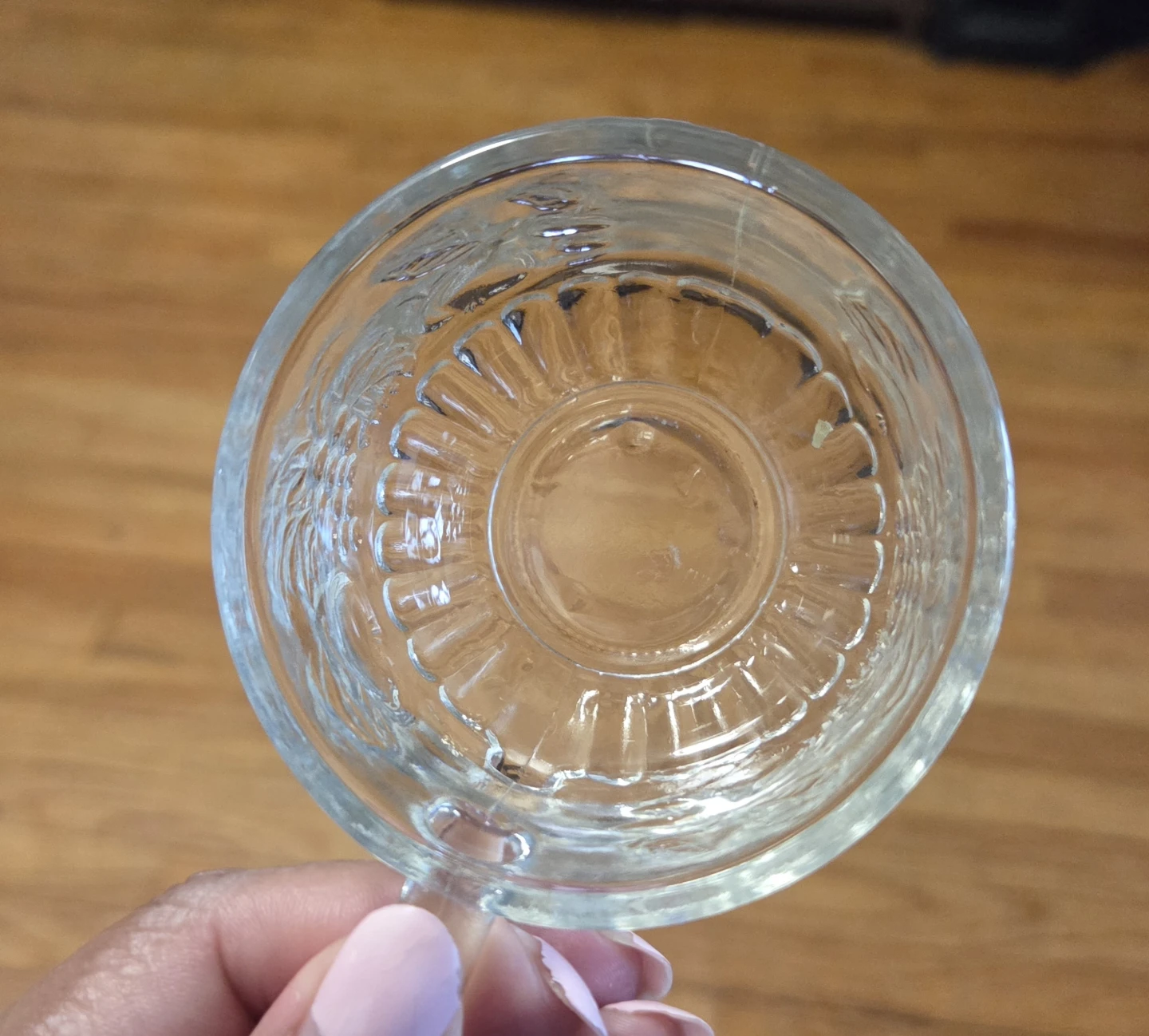 Set of 9 Clear Embossed Glass Cups - photo 2