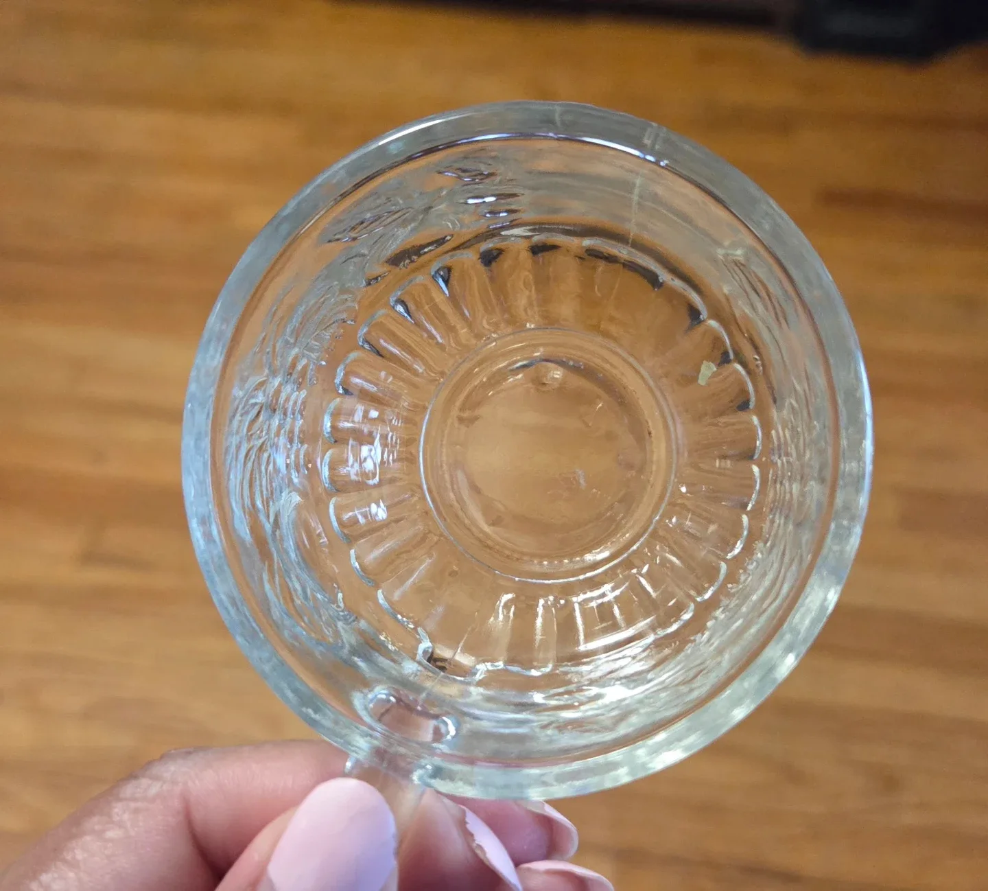Set of 9 Clear Embossed Glass Cups - photo 2