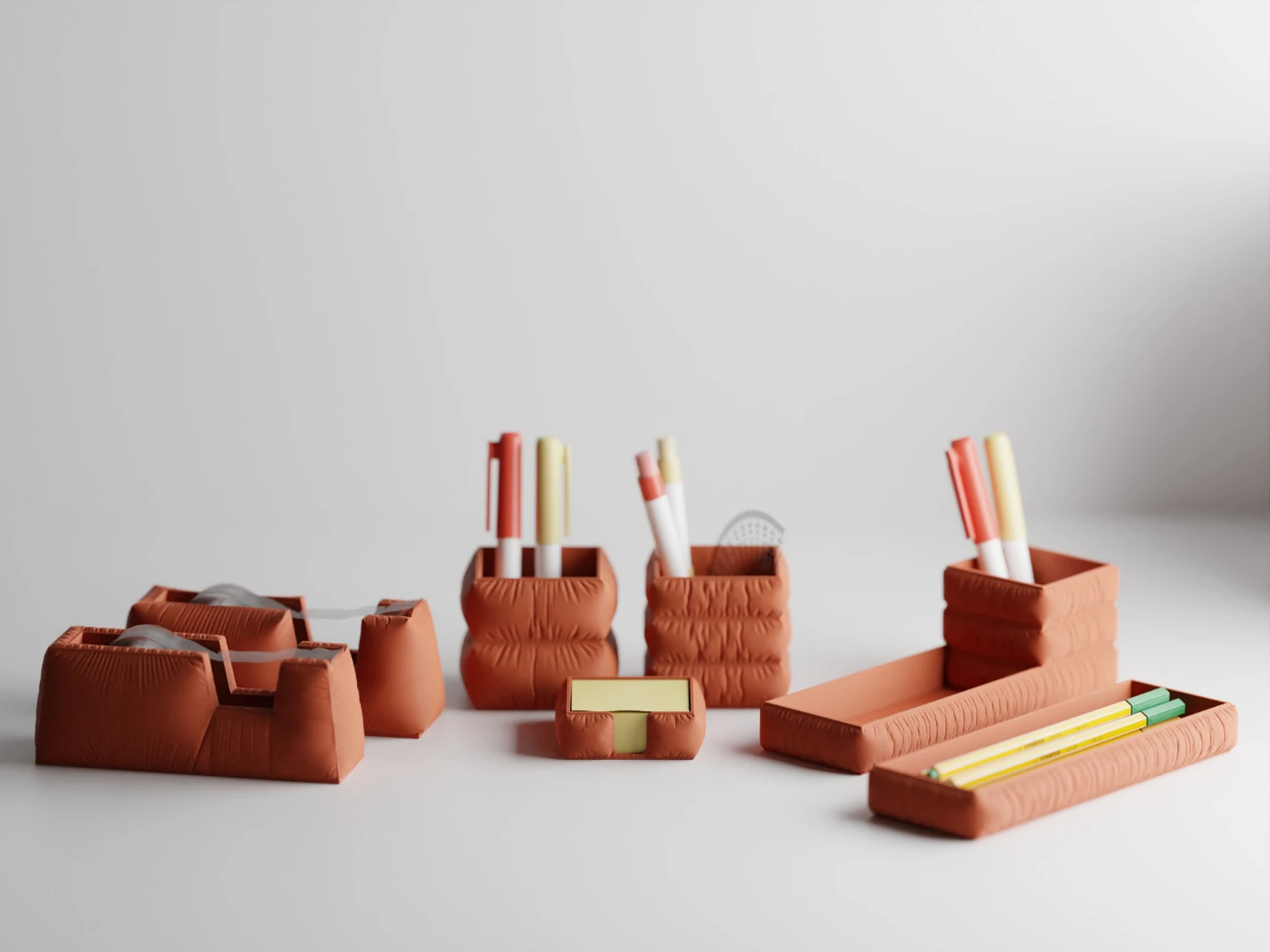 Terracotta Desk Organizer Set