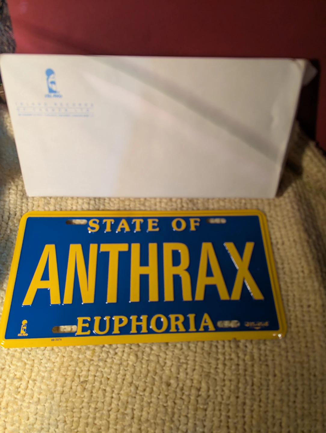 State of Anthrax Euphoria License Plate