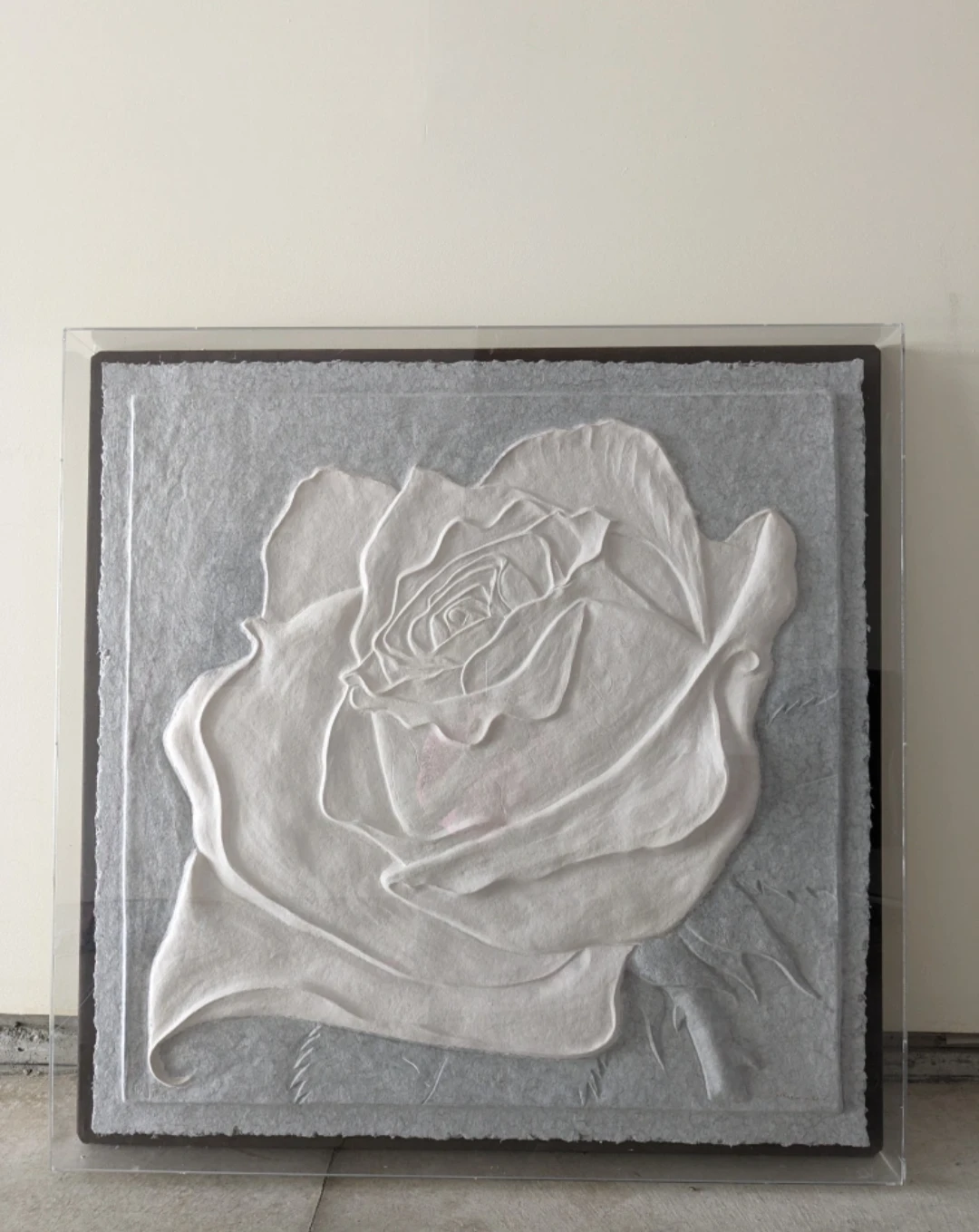 Framed Embossed Rose Art
