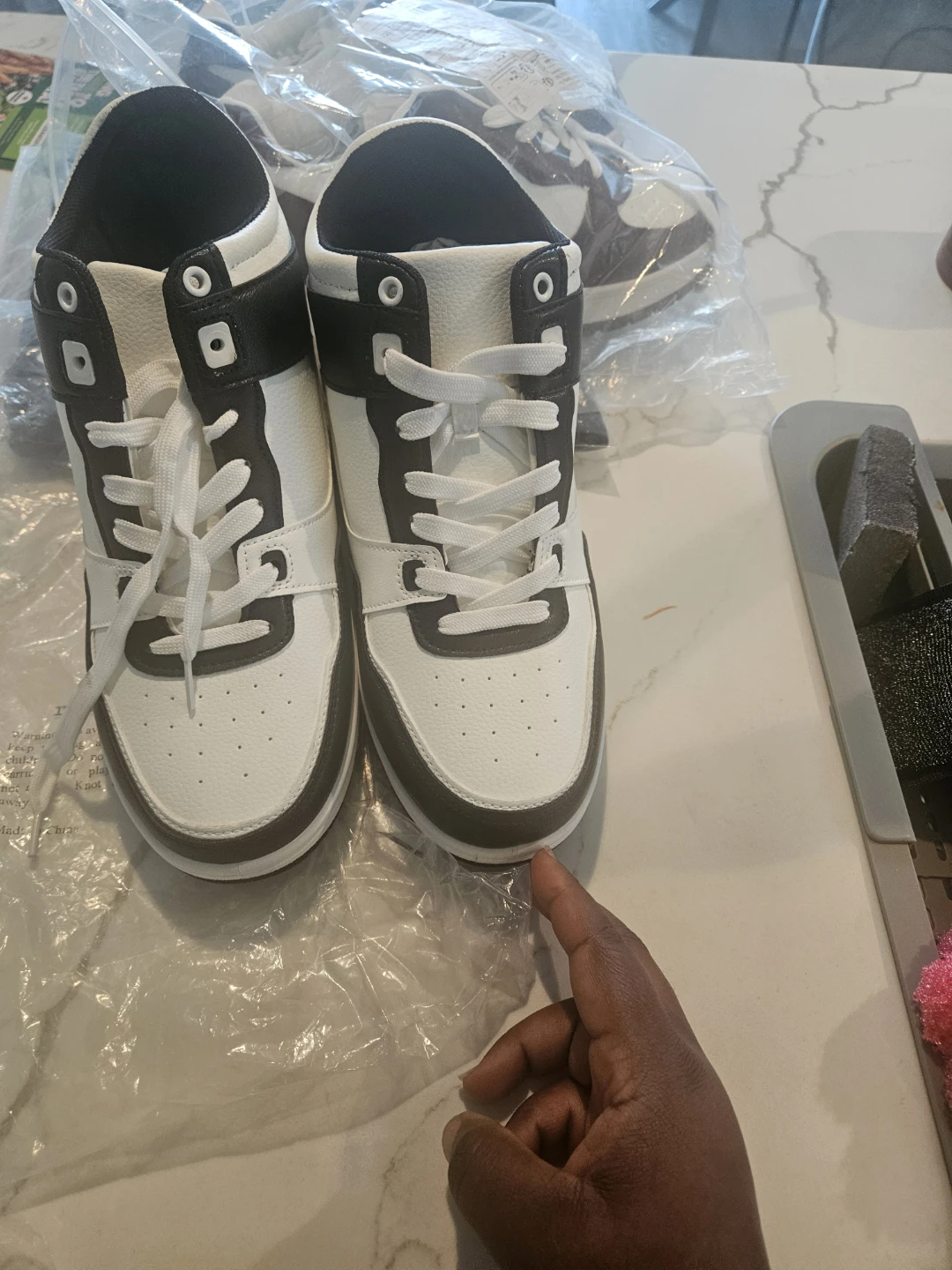White and Black High-Top Sneakers - photo 4