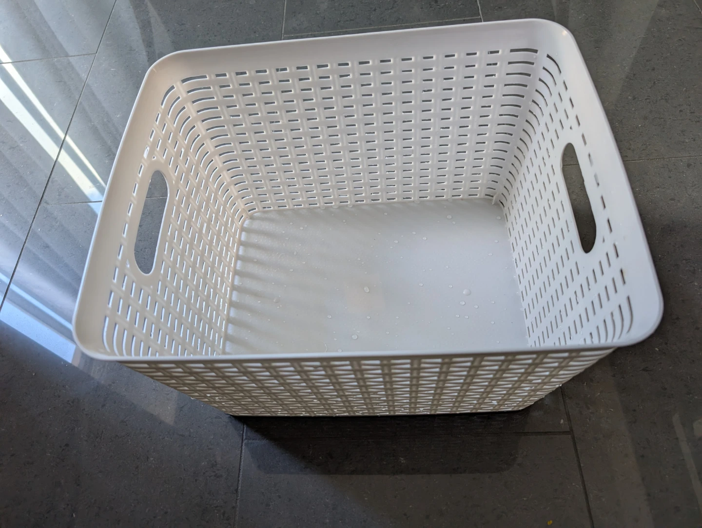 White Storage Basket with Handles