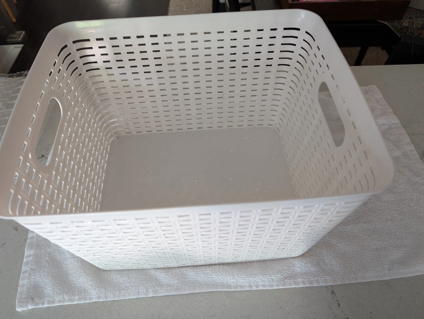 White Storage Basket with Handles - photo 2