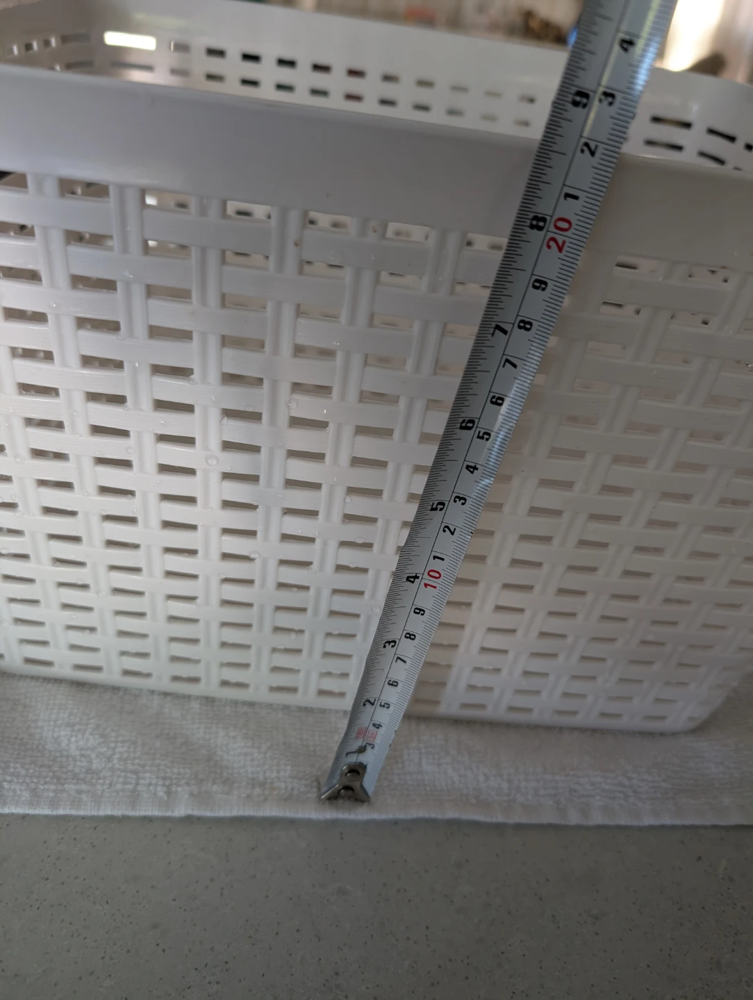White Storage Basket with Handles - photo 3