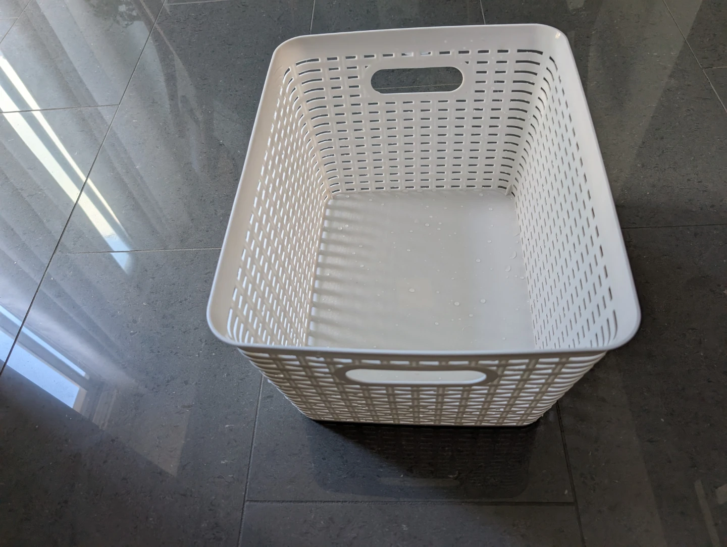 White Storage Basket with Handles - photo 4