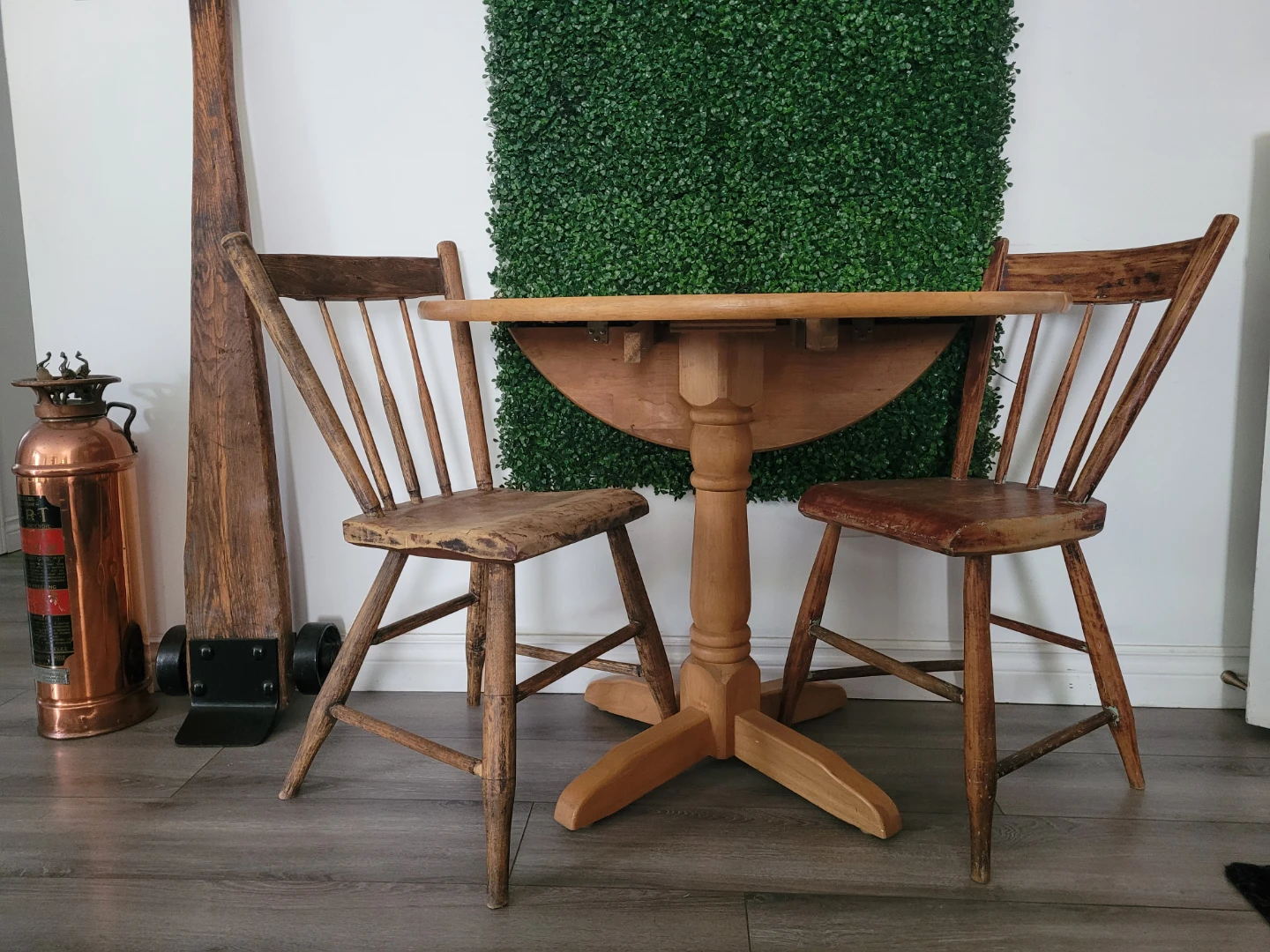 SOLID WOOD 36" Round DUAL DROP LEAF Pedestal Table (NO CHAIRS) - photo 4