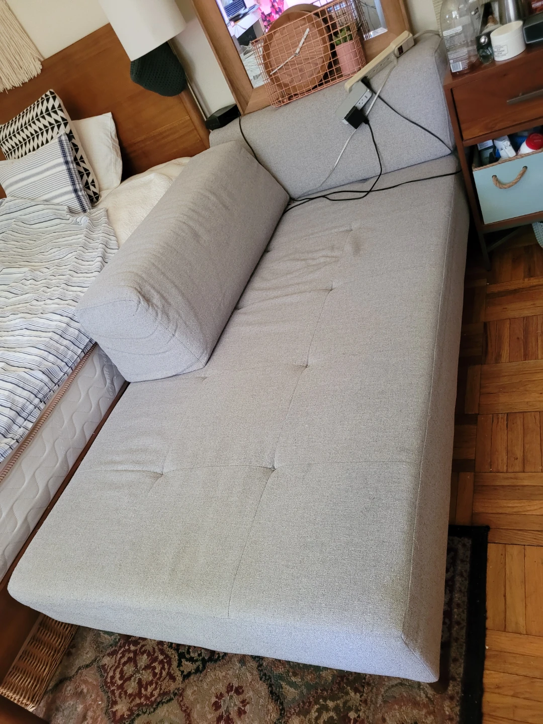 West Elm Gray sofa daybed couch