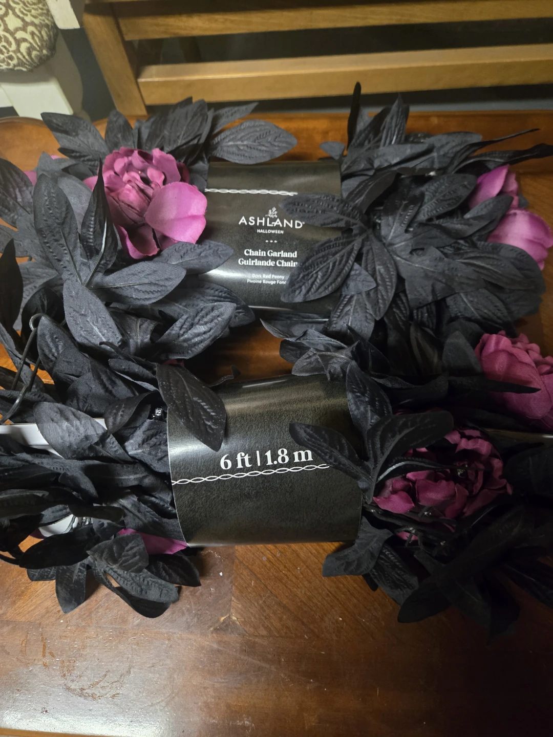 Ashland Halloween Chain Garlands - Dark Reddish Purple Peony