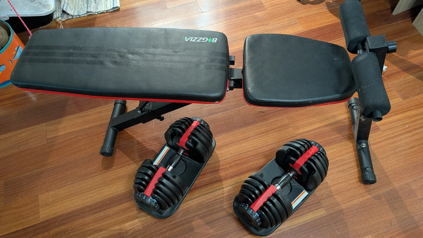 Adjustable Weight Bench and Adjustable Dumbbells Set
